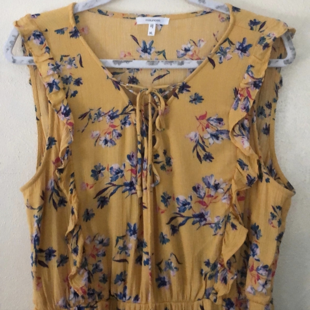 Maurices XL Dress Yellow Floral XL